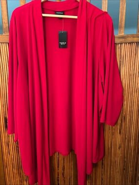 torrid Bright Red Draped Open-Front Cardigan